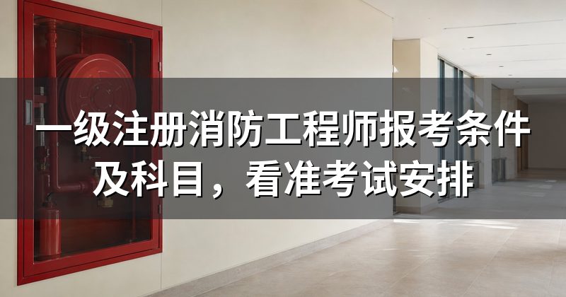 一级注册消防工程师报考条件及科目,看准考试安排