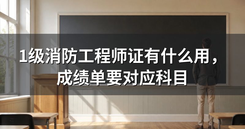 1级消防工程师证有什么用,成绩单要对应科目