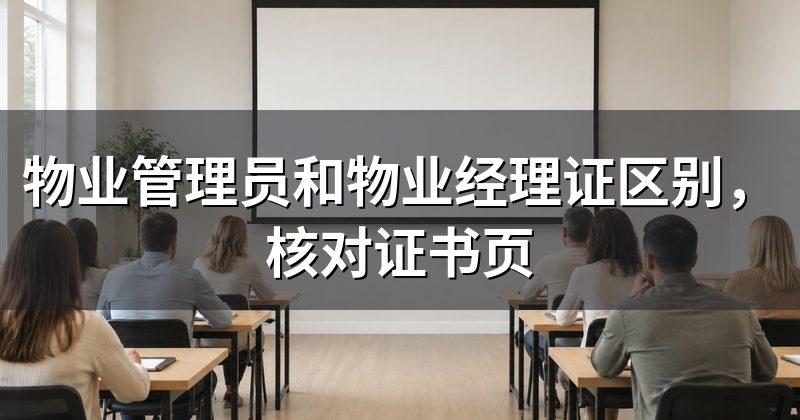 物业管理员和物业经理证区别,核对证书页
