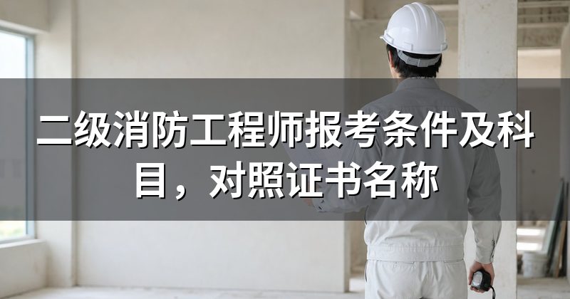 二级消防工程师报考条件及科目,对照证书名称