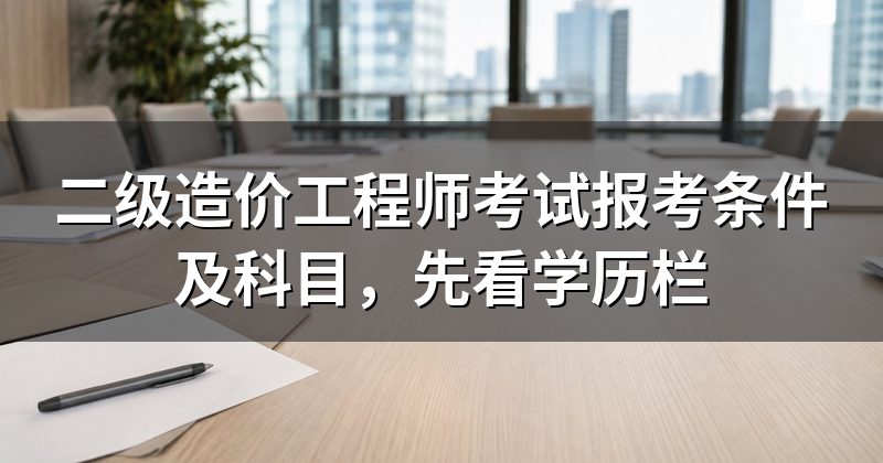 二级造价工程师考试报考条件及科目,先看学历栏