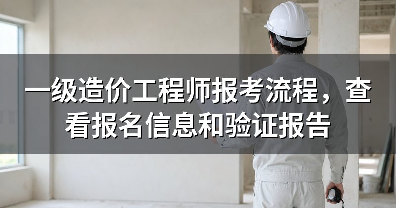 一级造价工程师报考流程,查看报名信息和验证报告