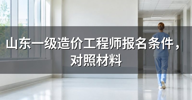 山东一级造价工程师报名条件,对照材料