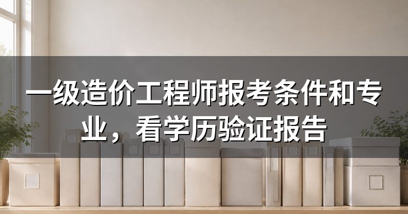 一级造价工程师报考条件和专业,看学历验证报告
