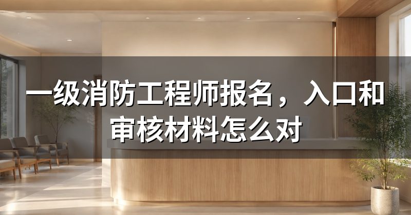 一级消防工程师报名,入口和审核材料怎么对