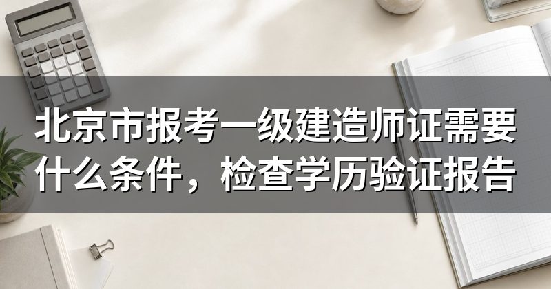北京市报考一级建造师证需要什么条件，检查学历验证报告