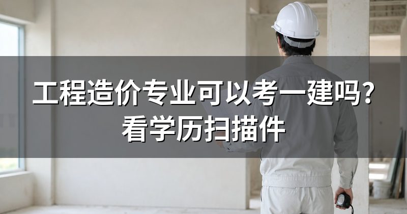 工程造价专业可以考一建吗?看学历扫描件