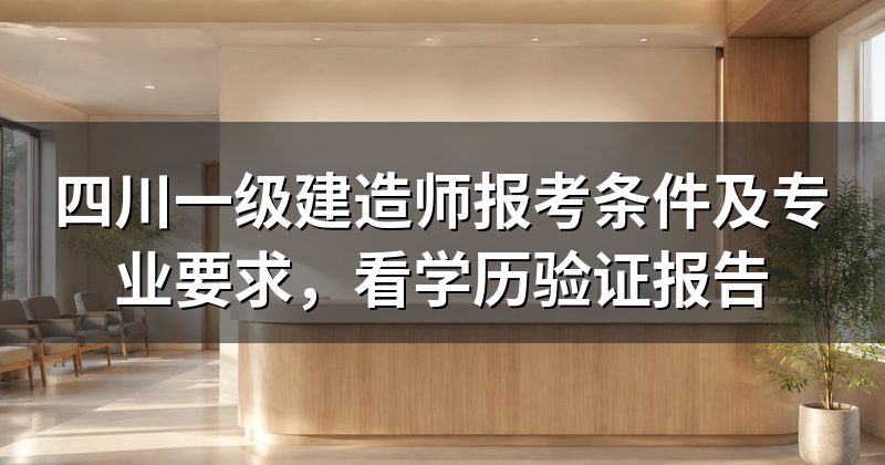 四川一级建造师报考条件及专业要求,看学历验证报告