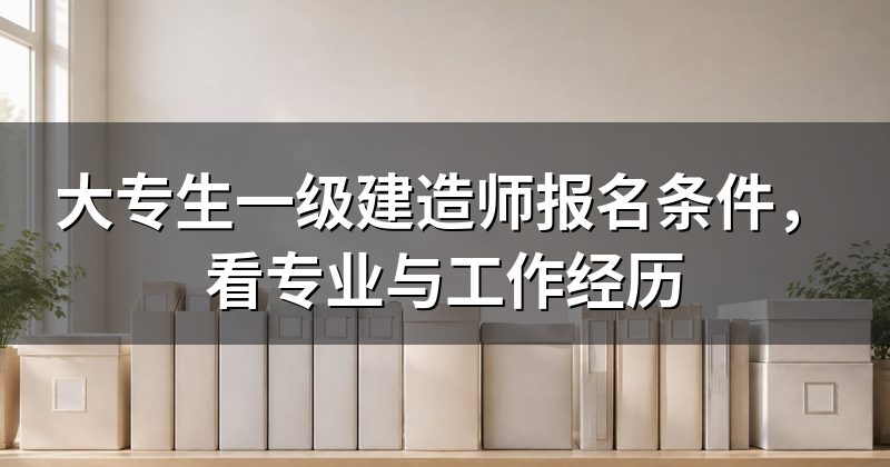 大专生一级建造师报名条件,看专业与工作经历