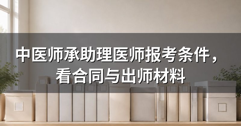 中医师承助理医师报考条件，看合同与出师材料