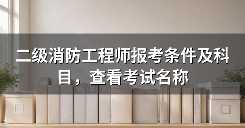 二级消防工程师报考条件及科目，查看考试名称