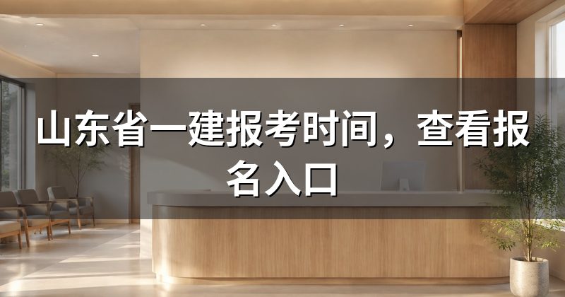 山东省一建报考时间，查看报名入口