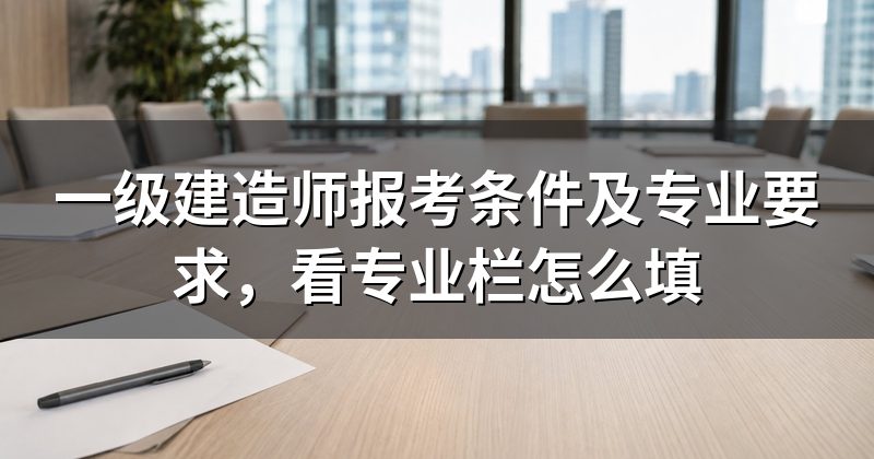 一级建造师报考条件及专业要求,看专业栏怎么填