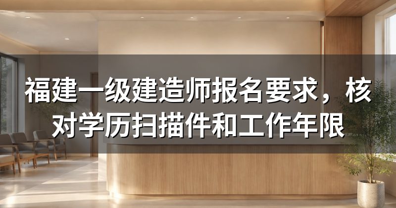 福建一级建造师报名要求,核对学历扫描件和工作年限