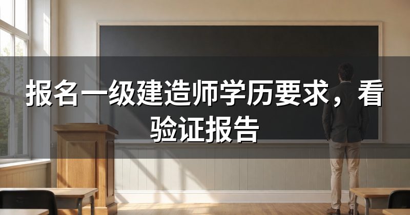 报名一级建造师学历要求,看验证报告