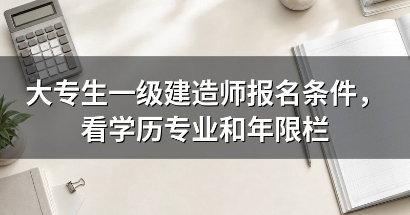 大专生一级建造师报名条件,看学历专业和年限栏