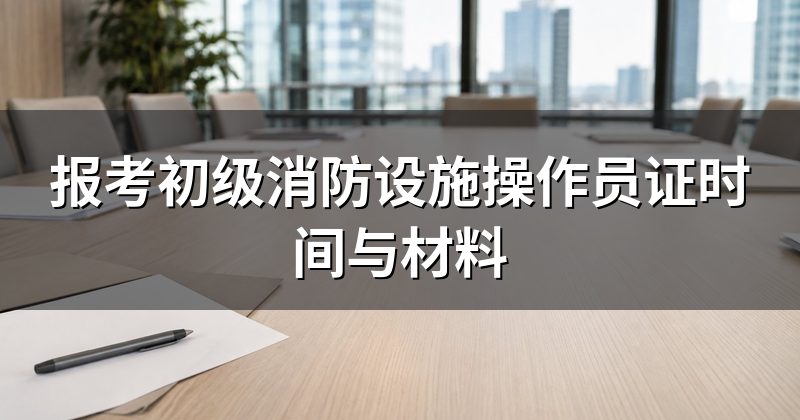 报考初级消防设施操作员证时间与材料