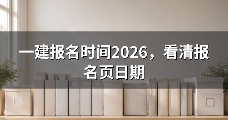 一建报名时间2026,看清报名页日期