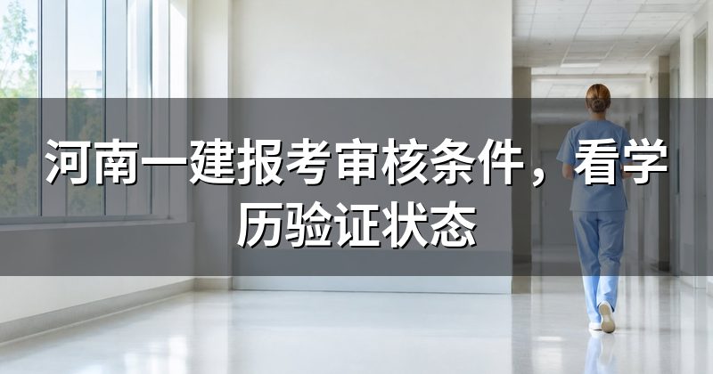 河南一建报考审核条件,看学历验证状态