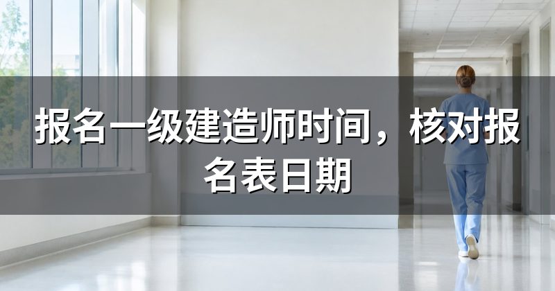 报名一级建造师时间,核对报名表日期