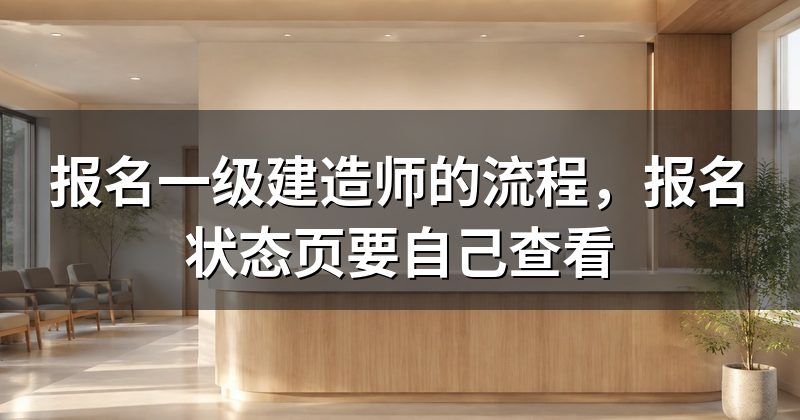 报名一级建造师的流程,报名状态页要自己查看