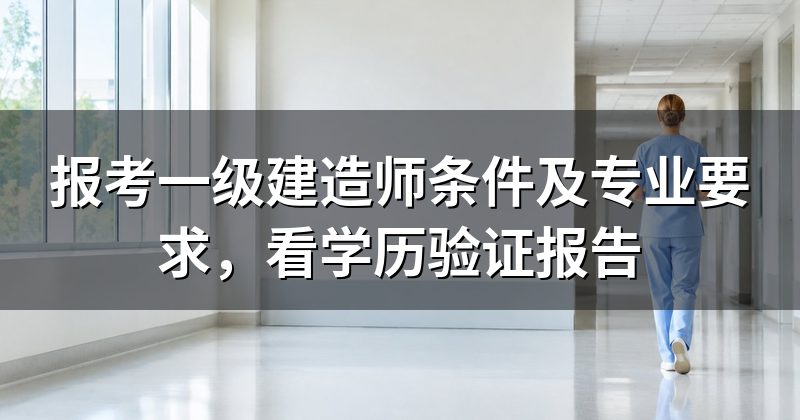 报考一级建造师条件及专业要求，看学历验证报告
