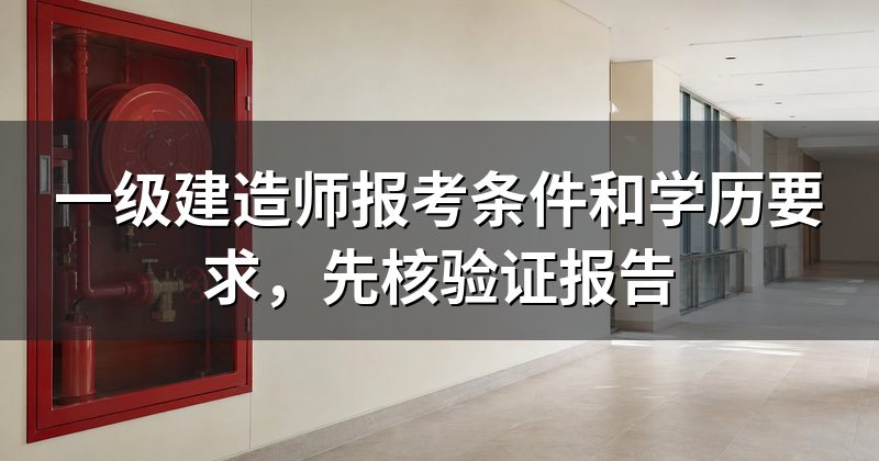 一级建造师报考条件和学历要求,先核验证报告