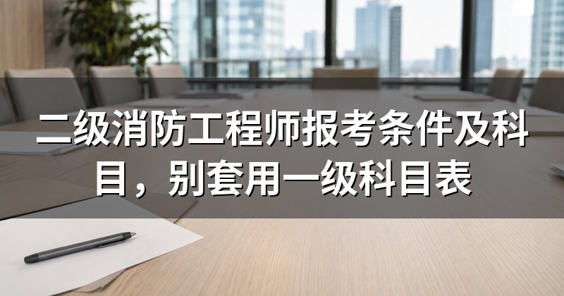 二级消防工程师报考条件及科目,别套用一级科目表