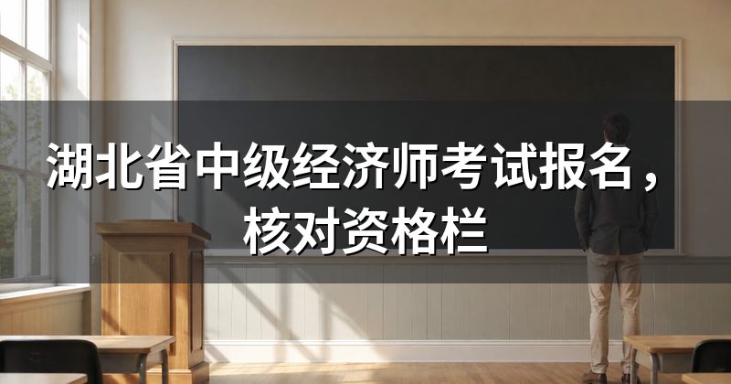 湖北省中级经济师考试报名,核对资格栏