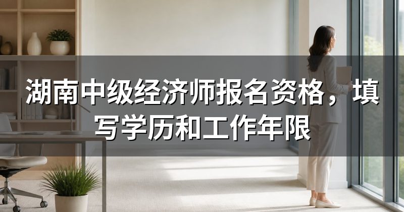 湖南中级经济师报名资格，填写学历和工作年限