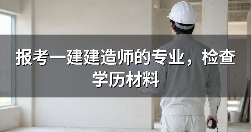 报考一建建造师的专业,检查学历材料