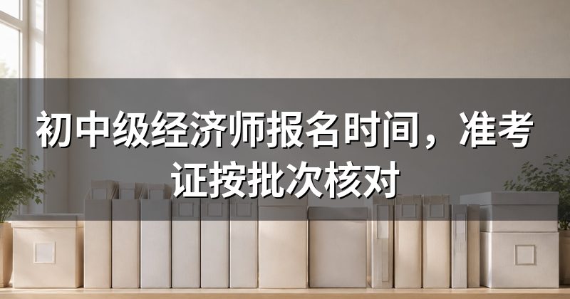 初中级经济师报名时间,准考证按批次核对