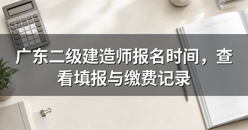 广东二级建造师报名时间，查看填报与缴费记录
