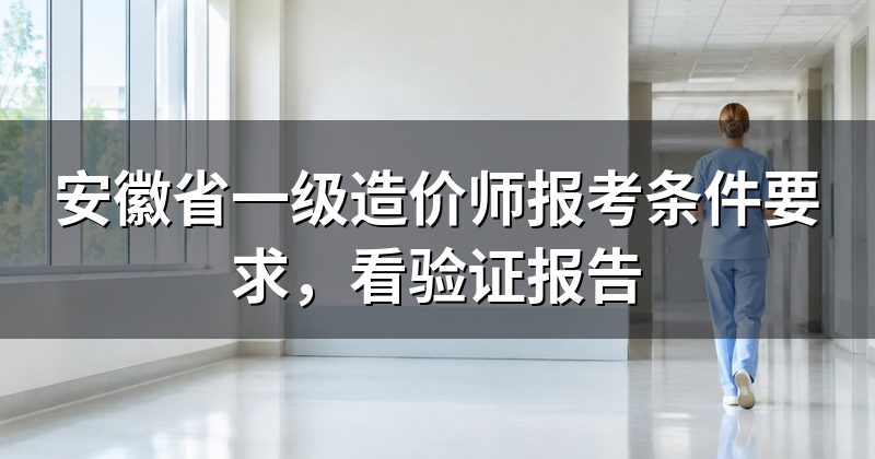 安徽省一级造价师报考条件要求,看验证报告