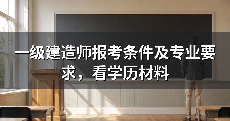 一级建造师报考条件及专业要求,看学历材料