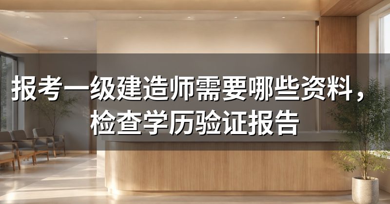 报考一级建造师需要哪些资料,检查学历验证报告