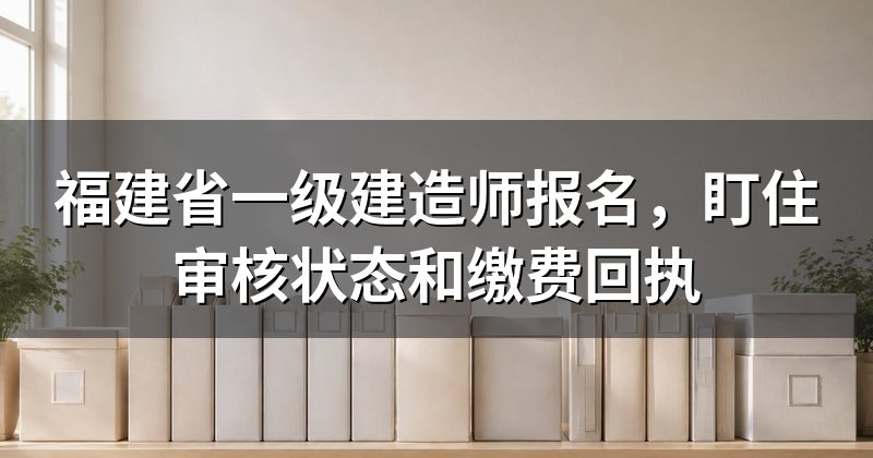 福建省一级建造师报名,盯住审核状态和缴费回执