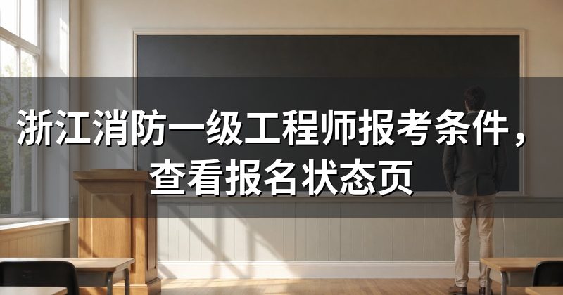 浙江消防一级工程师报考条件，查看报名状态页