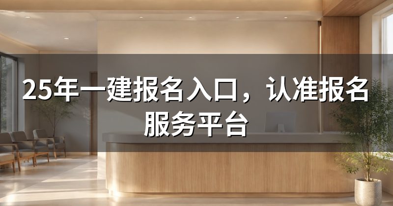 25年一建报名入口,认准报名服务平台