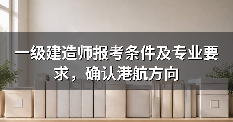 一级建造师报考条件及专业要求,确认港航方向