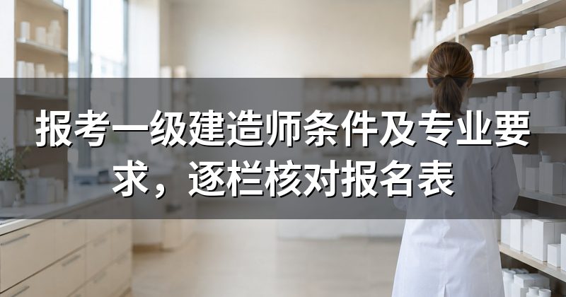 报考一级建造师条件及专业要求,逐栏核对报名表