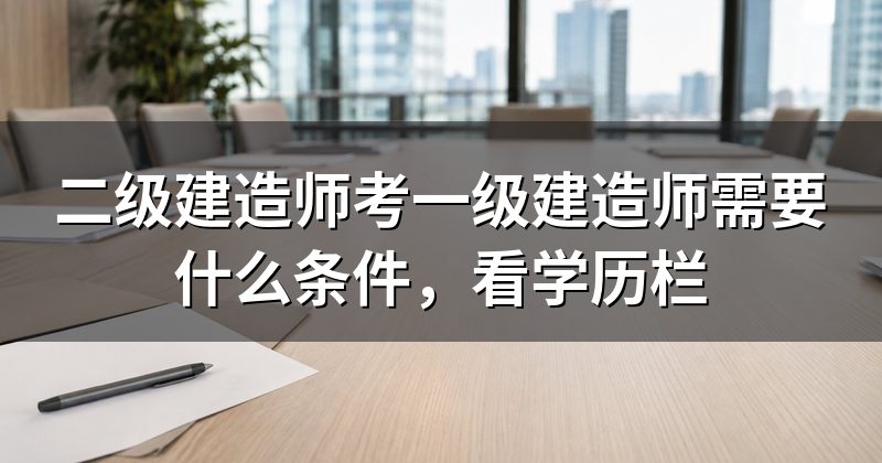 二级建造师考一级建造师需要什么条件,看学历栏