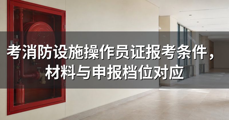 考消防设施操作员证报考条件,材料与申报档位对应