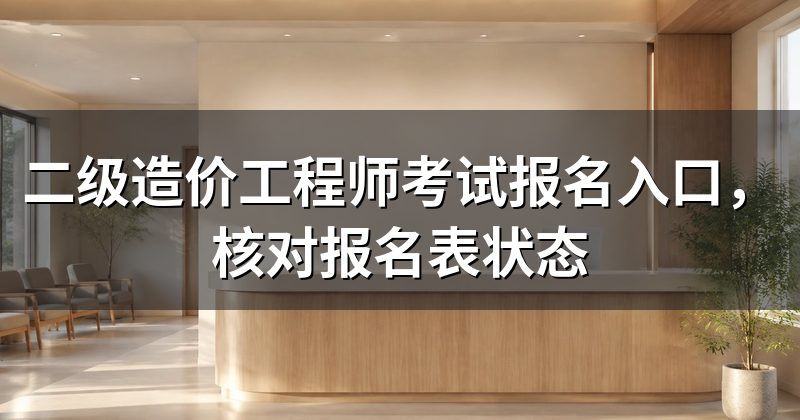 二级造价工程师考试报名入口,核对报名表状态