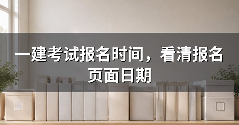 一建考试报名时间，看清报名页面日期