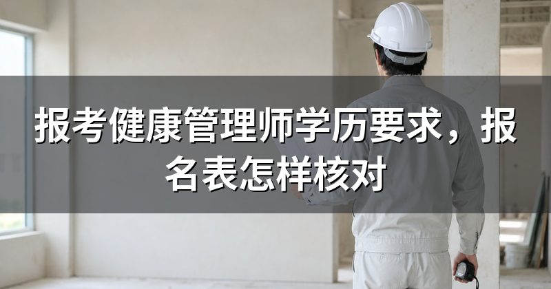 报考健康管理师学历要求,报名表怎样核对