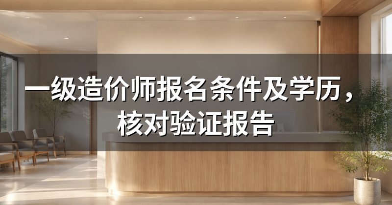 一级造价师报名条件及学历，核对验证报告