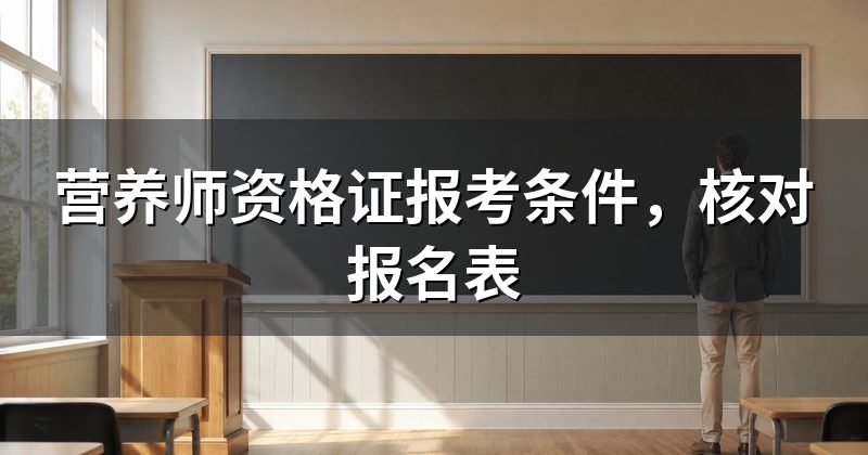 营养师资格证报考条件，核对报名表