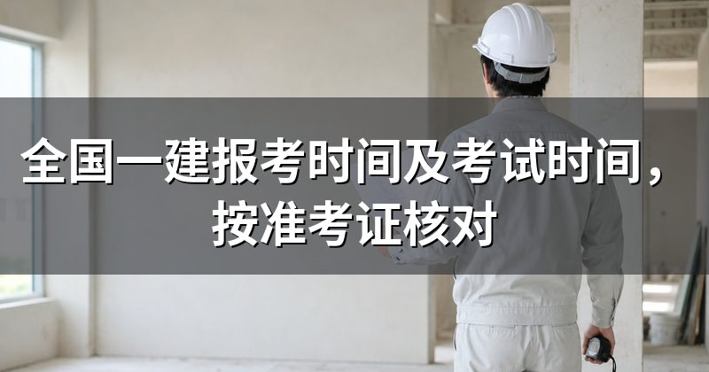 全国一建报考时间及考试时间，按准考证核对