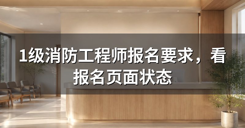 1级消防工程师报名要求,看报名页面状态